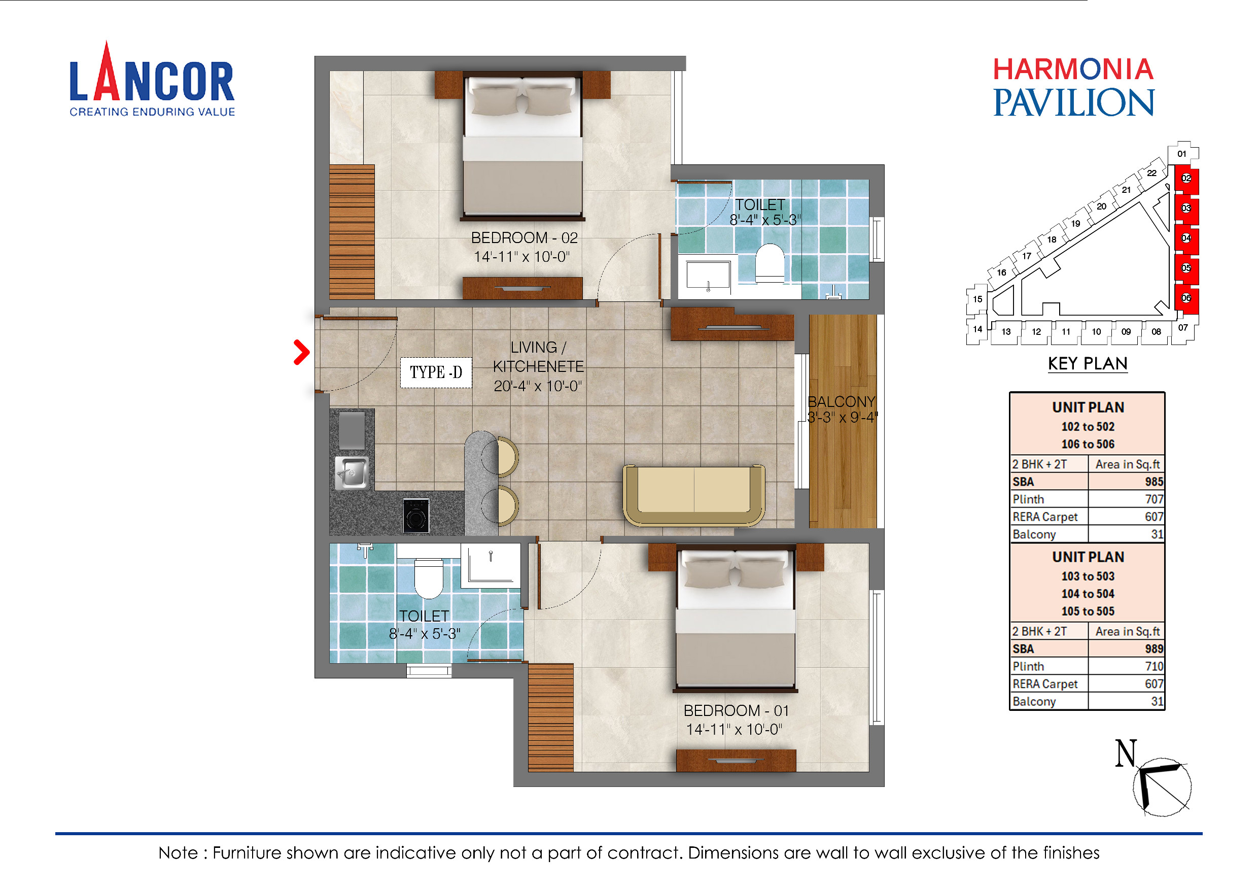 Type E - 2 BHK